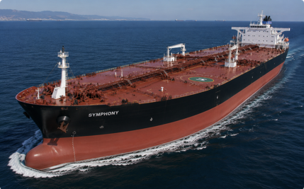 Aframax tanker at sea