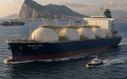 LNG and LPG carrier at sea