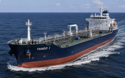 Oil tanker at sea